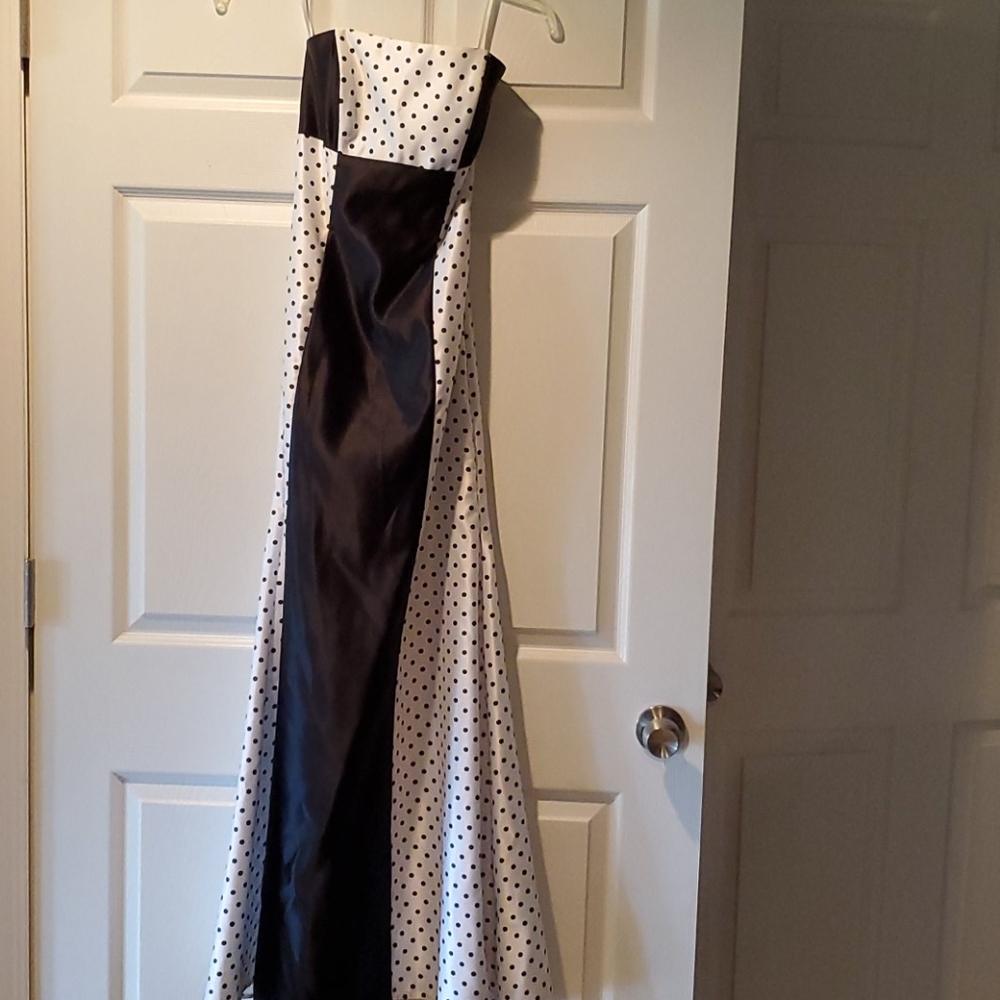 Black and white, corset prom dress
